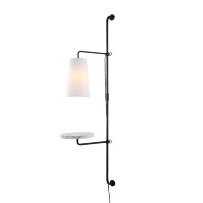 Andre 1-Light Contemporary Industrial Iron Plug-In with Adjustable Marble Table LED Sconce