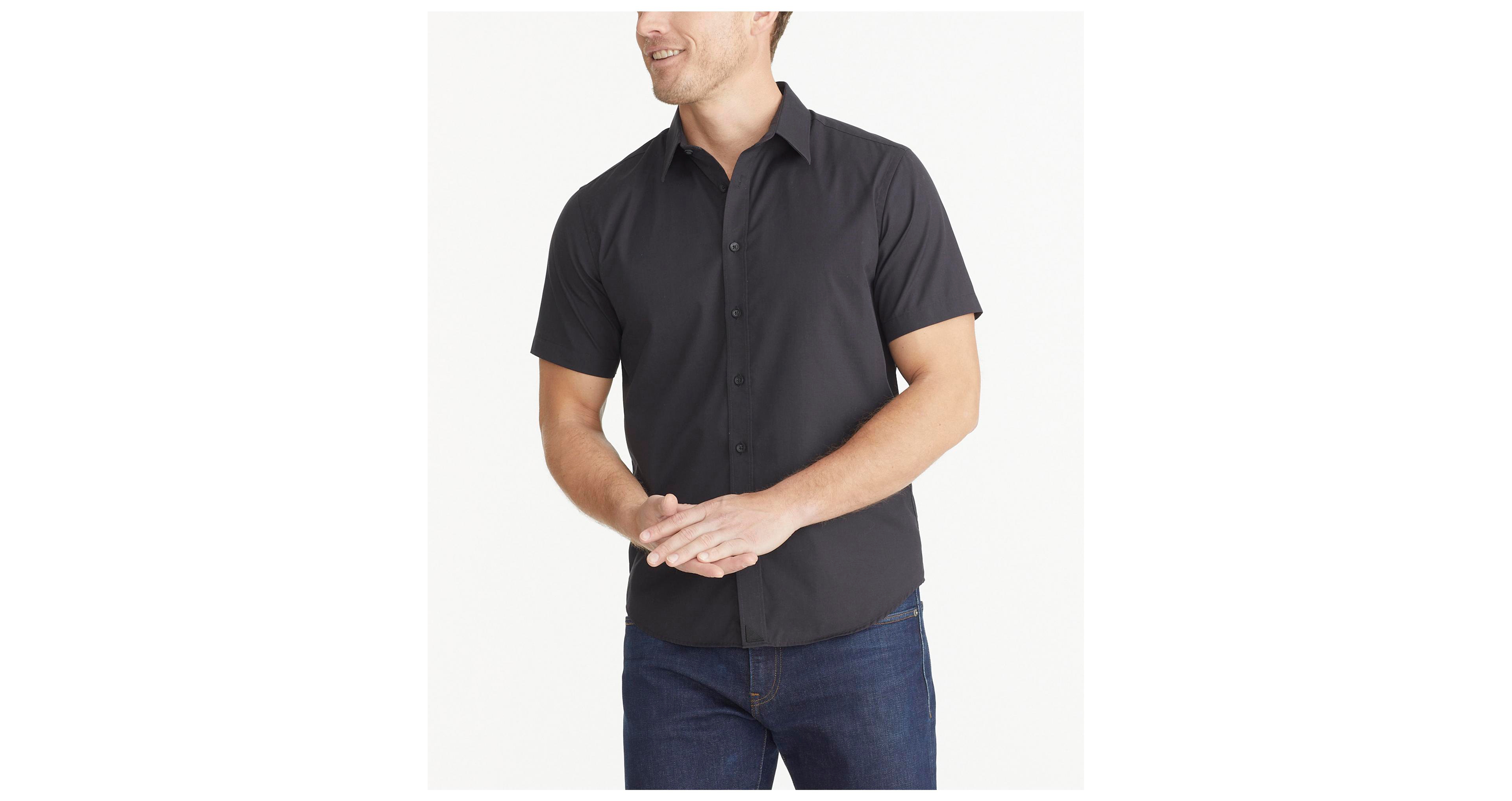 UNTUCKit Men's Slim Fit Classic Short-Sleeve Coufran Button Up Shirt