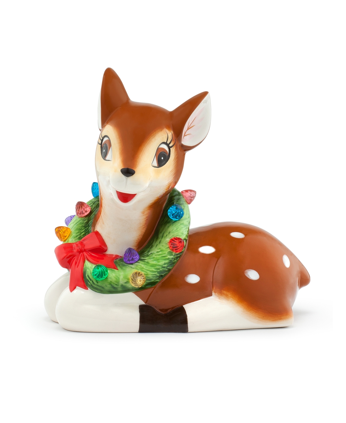 Mr. Christmas 9" Nostalgic Ceramic Lit Reindeer In Brown
