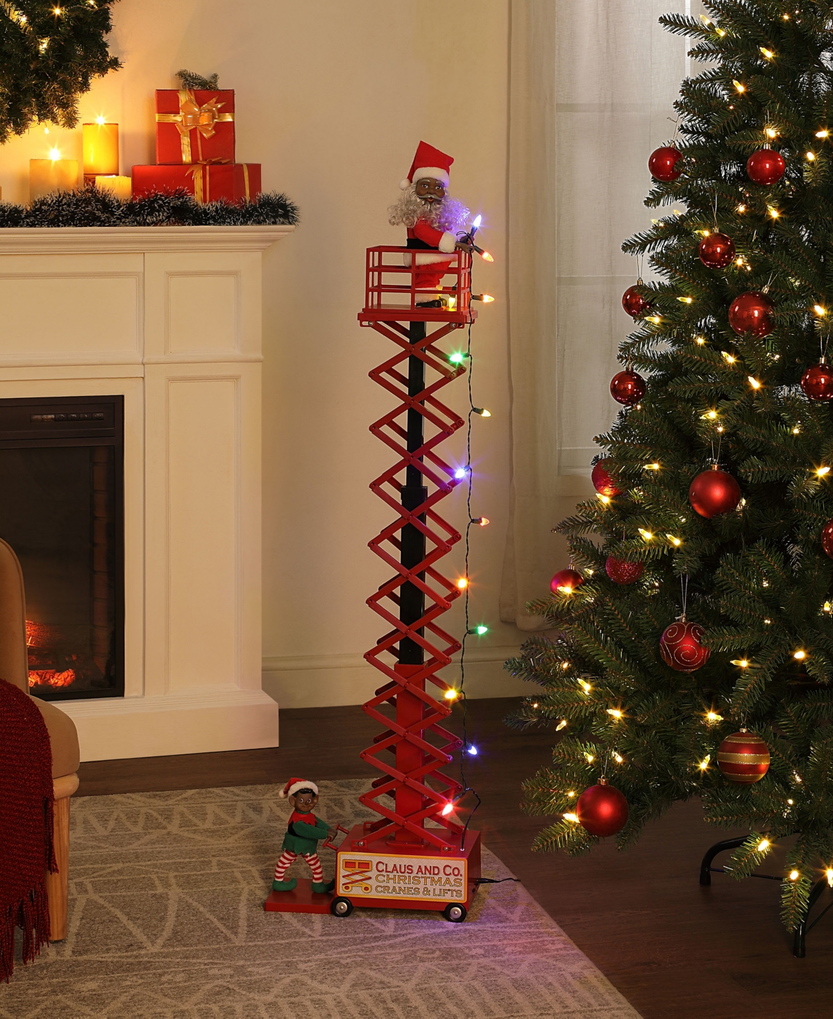 Animated Musical Santa's Lift Black