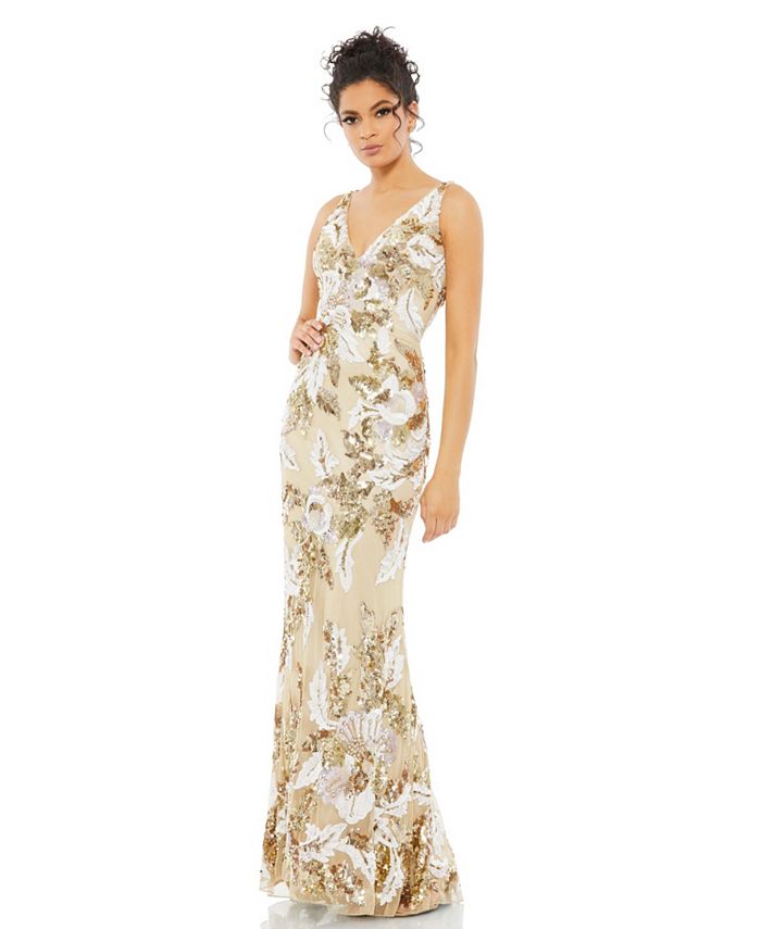 Mac Duggal Women s Floral Embellished Sequined Gown Macy s