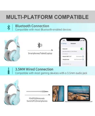 G5BT CAT Wireless Bluetooth Cat Ear Gaming Headset with Mic