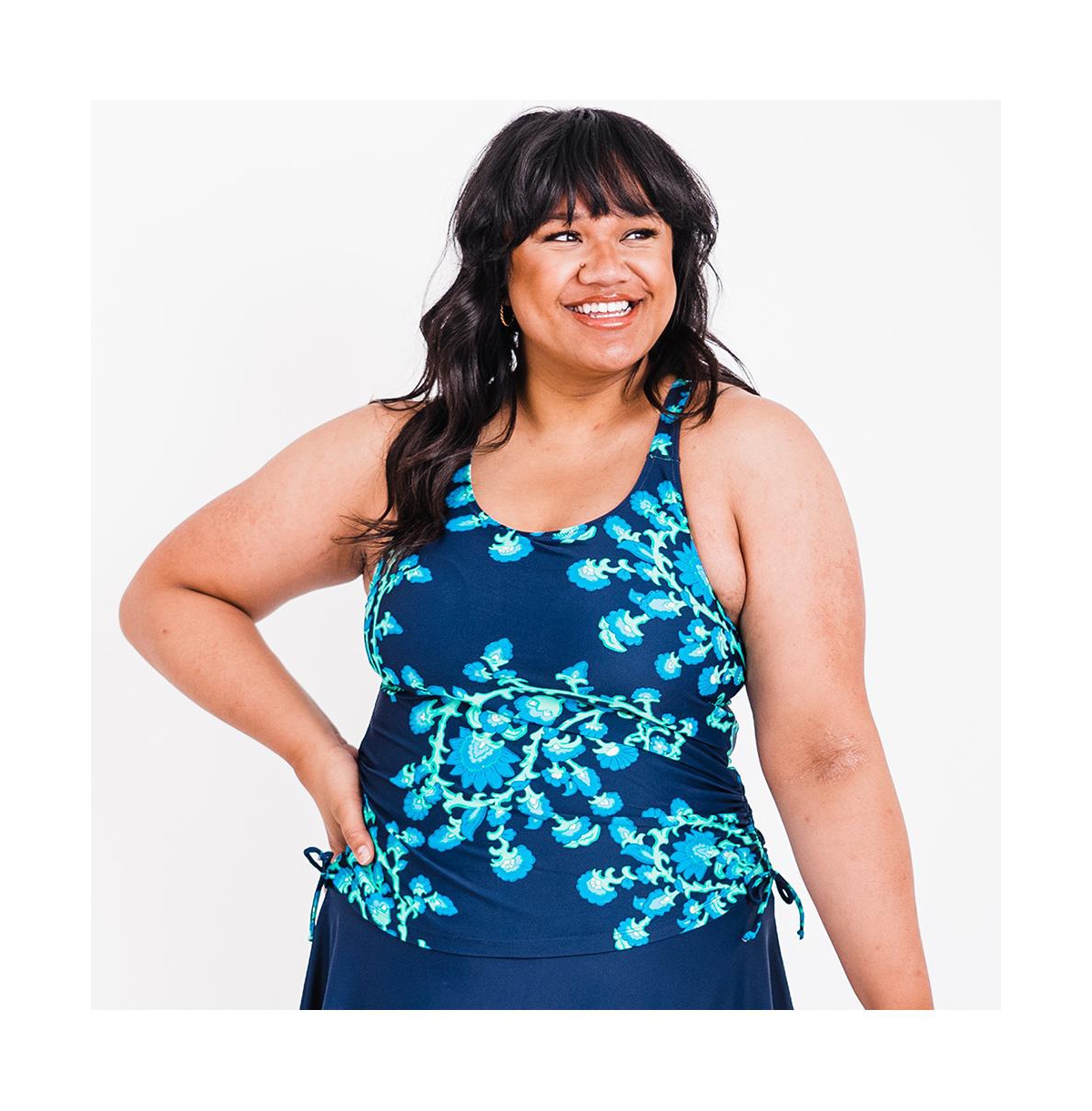 Plus Size Maya Tankini Swim Top With Removable Cups - Spring daydream