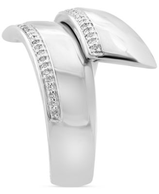 EFFY&reg; Diamond Wide Bypass Ring (1/8 ct. t.w.) in Sterling Silver