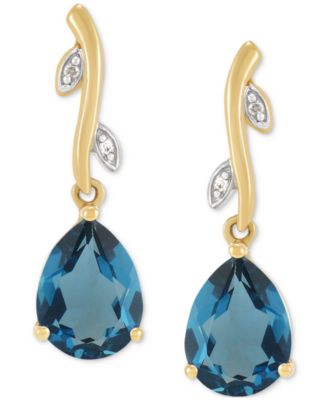 Amethyst (1-7/8 ct. t.w.) & Diamond Accent Vine Motif Drop Earrubgs in 14k Gold (Also in London Blue Topaz)