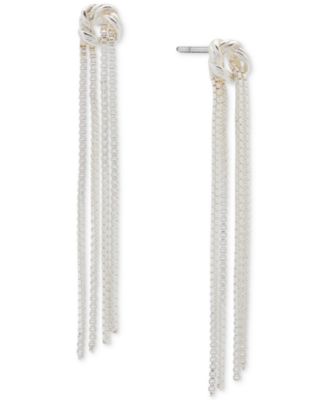 Lucky Brand - Silver-Tone Knotted Strand Earrings