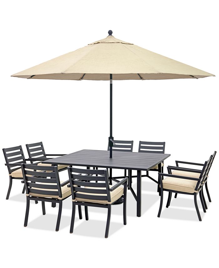 Agio Astaire 64" Square Outdoor Slat Top Dining Table Macy's