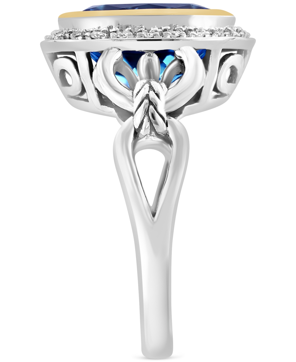Effy Blue Topaz (5-7/8 ct. t.w.) & Diamond (1/10 ct. t.w.) in Sterling Silver & 18k Gold-Plate - 18K Gold Over Silver