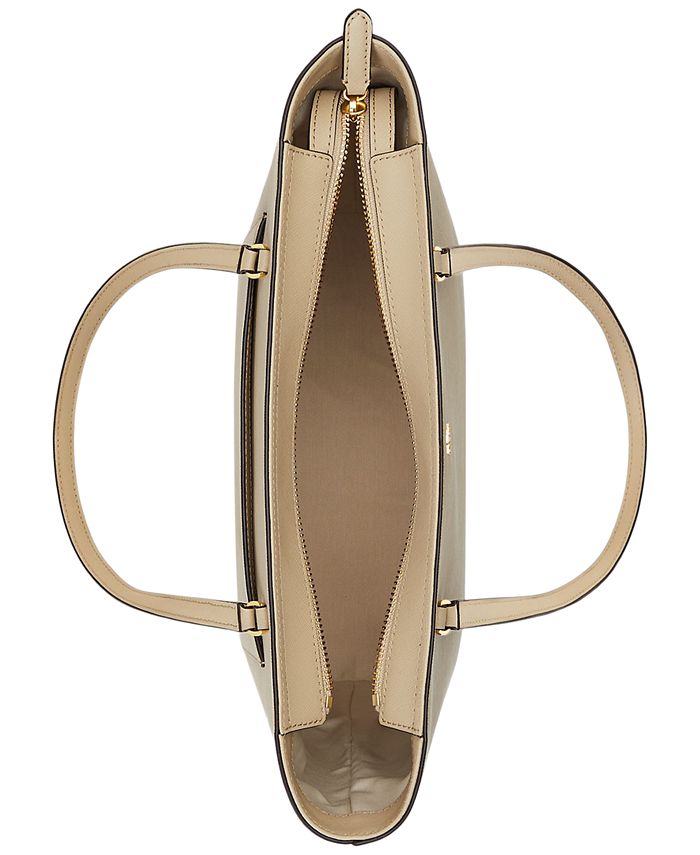 Lauren Ralph Lauren Crosshatch Leather Medium Karly Shopper Tote Macy's