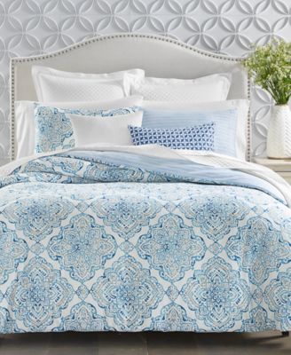 Charter Club Damask Designs Coastal Medallion Duvet Cover Sets Created For Macys In Blue