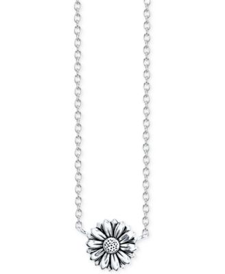 sunflower silver pendant