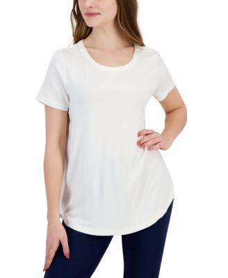 Star Vixen Women’s Cold Shoulder Top – Stretchy Rayon With Gold & Silver Stud Trim, Petite Friendly - View #6