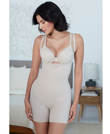 Women's Tummy Tuck Extra-Firm Open-Bust Mid-Thigh Bodysuit 2412