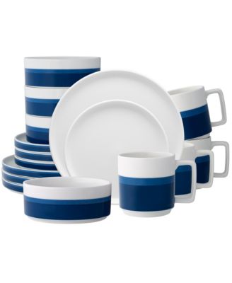Colorstax Stripe 16-Piece Dinnerware Set, Service for 4