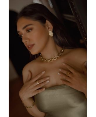 Stainless Steel 18K Gold Plated Trendy Piece Earrings