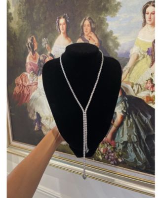 18K Platinum Plated Brass lariat Necklace