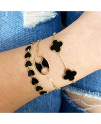 Large Onyx Clover Bracelet