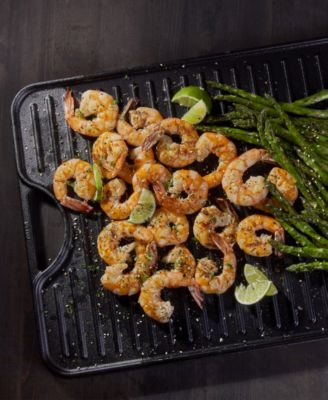 Large Rectangular Reversible Cast Iron Griddle, Solid, 20" x 14", Seasoned