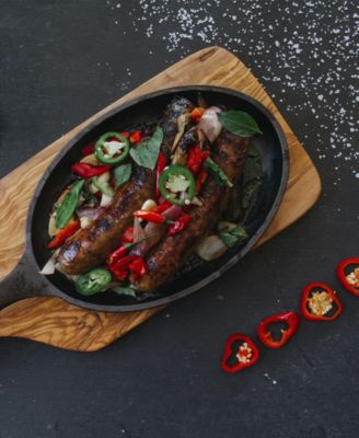 Cast Iron Fajita Skillet. Black Serving Platter Seasoned