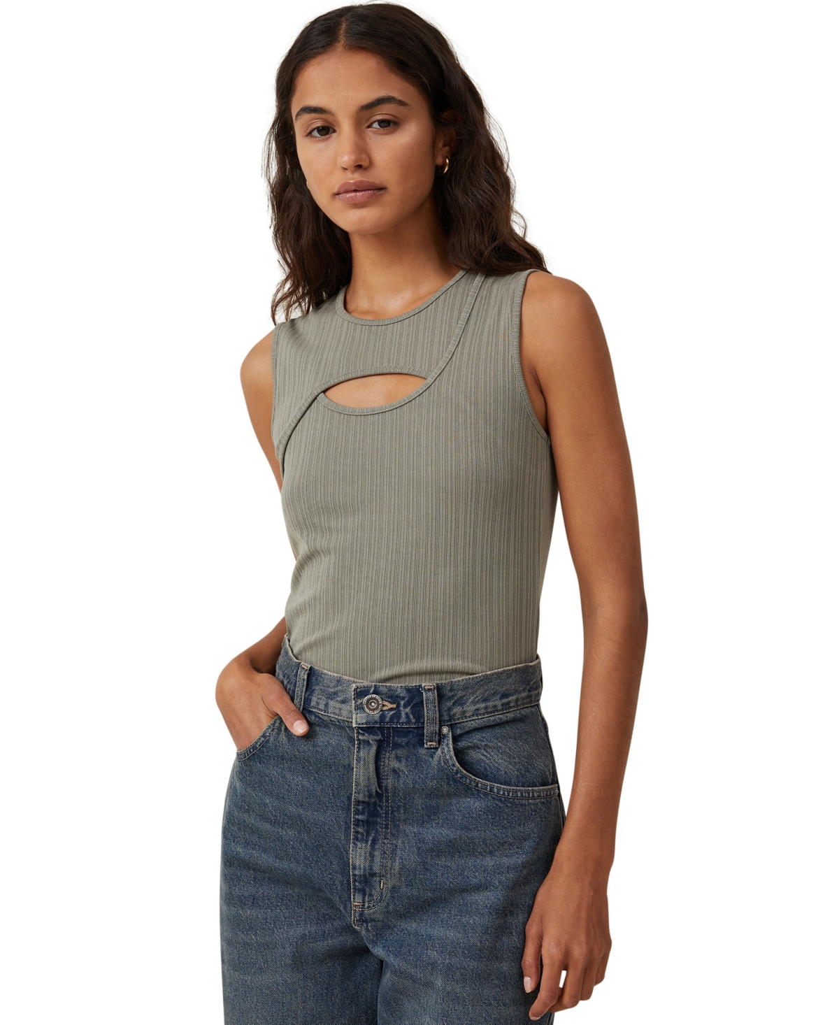 Cotton On Women's Romy Cut Out Tank Top In Woodland