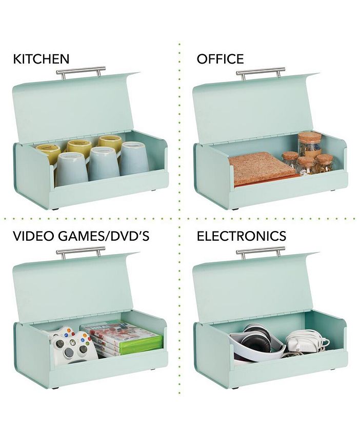 mDesign Metal Kitchen Countertop Bread Box, Home Storage Bin Macy's