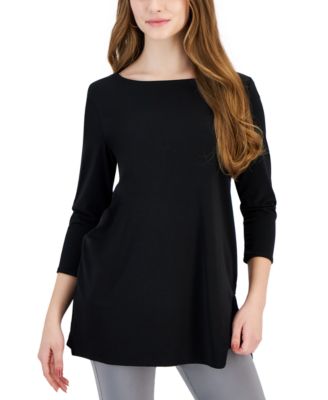 JM Collection - Petite 3/4-Sleeve Boat-Neck Top