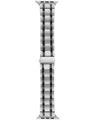 Men's Silver-Tone and Gunmetal Stainless Steel Link Band Compatible with 42mm, 44mm, 45mm, Ultra, Ultra2 Apple Watch