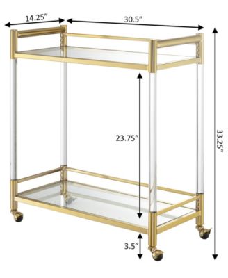 30.5" Glass Royal Crest 2 Tier Acrylic Bar Cart