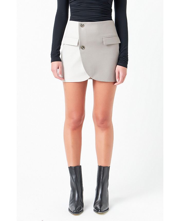 Grey Lab Women's Colorblock Mini Skirt - Macy's