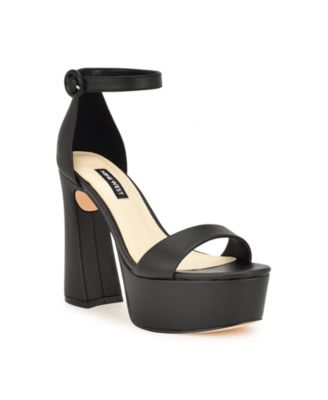 Nine west black platform sandals online