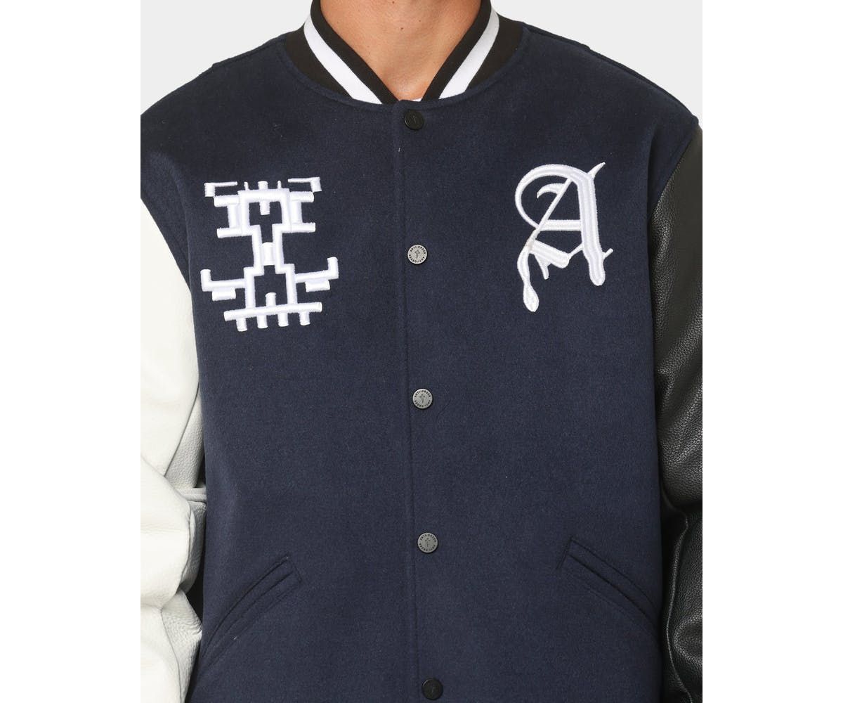 The Anti Order Mens Dead Pixel Leather Varsity Jacket