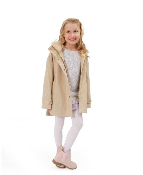 Пальто Belle & Bloom When I Grow Up Detachable Hooded Coat для девочек, цвет: Бледный овсяный