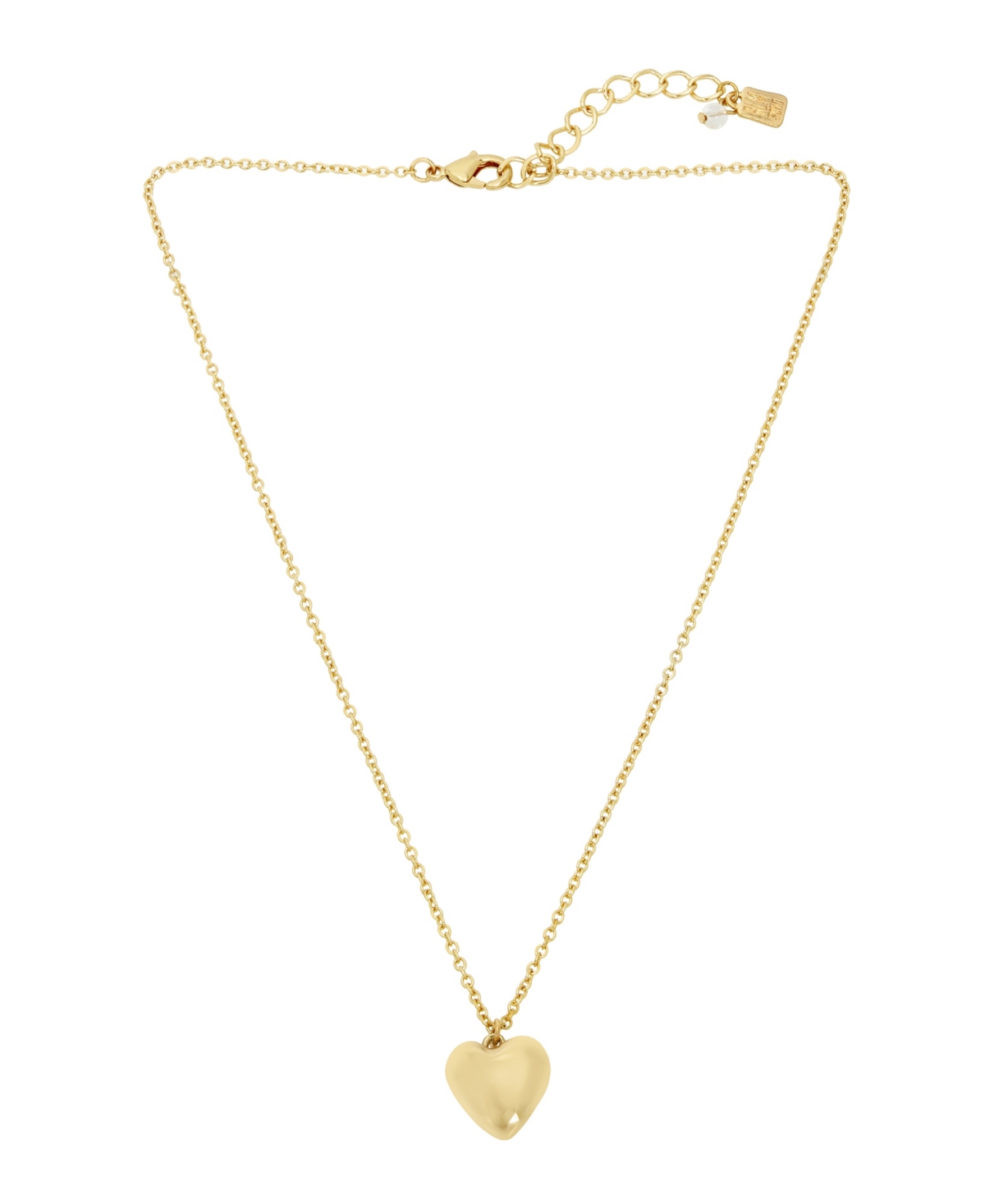 Gold-Tone Puffy Heart Pendant Necklace - Gold