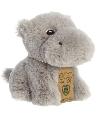 Aurora Mini Hippopotamus Eco Nation Eco-Friendly Plush Toy Gray 5" - Macy's