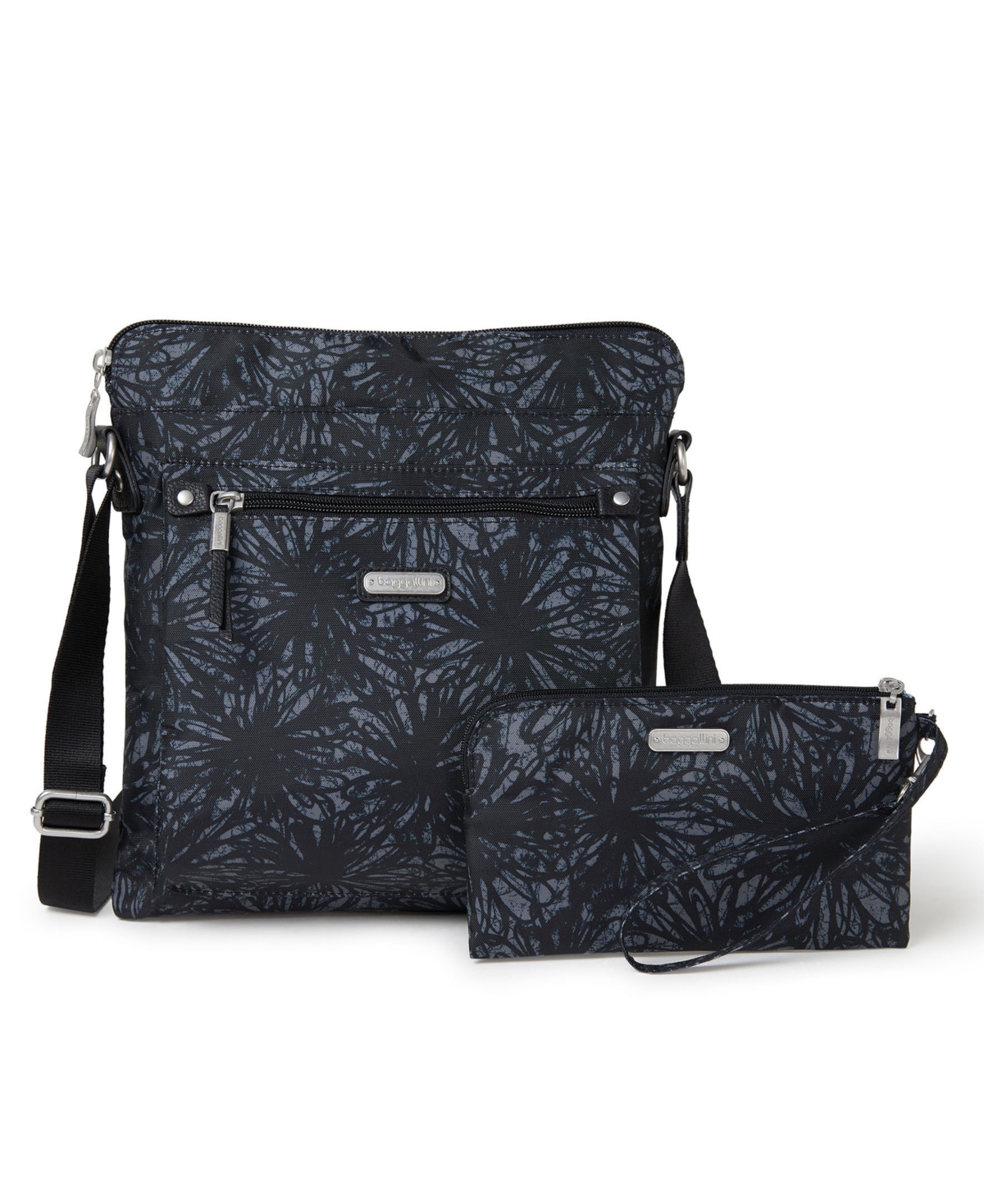 Go Bag With Rfid Wristlet - Onyx Floral