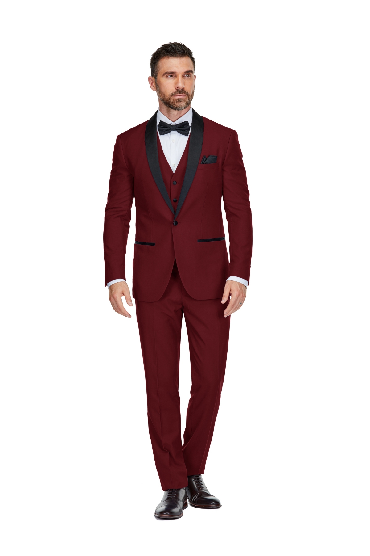 Men's Braveman 3-Piece Slim Fit Shawl Lapel Tuxedo - Rust
