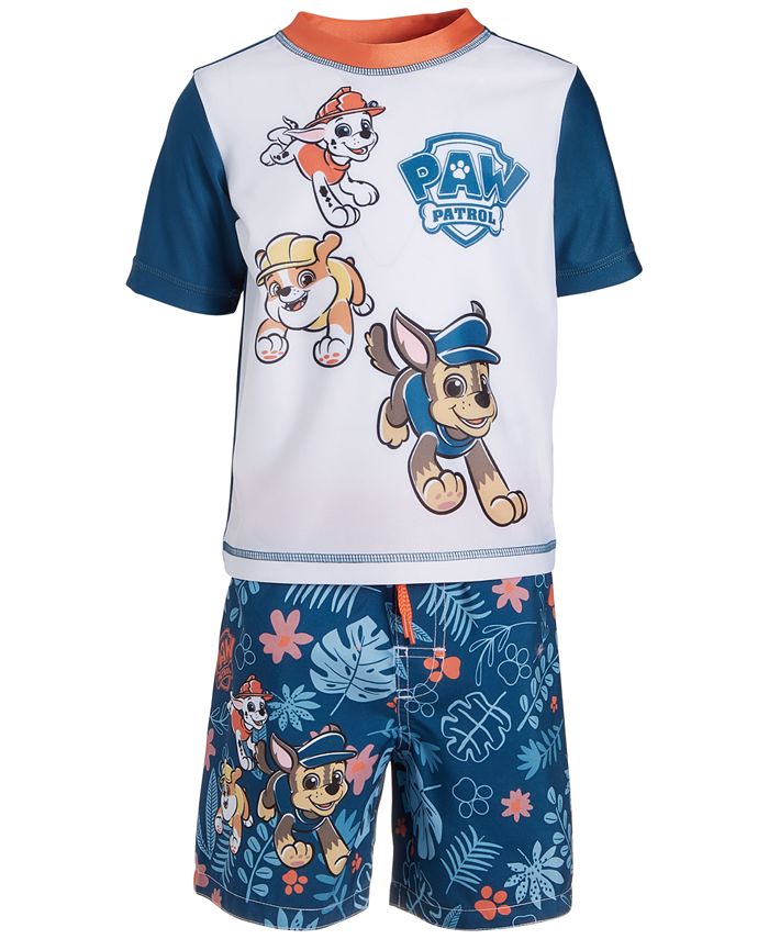 Paw patrol swim trunks and hotsell rash guard