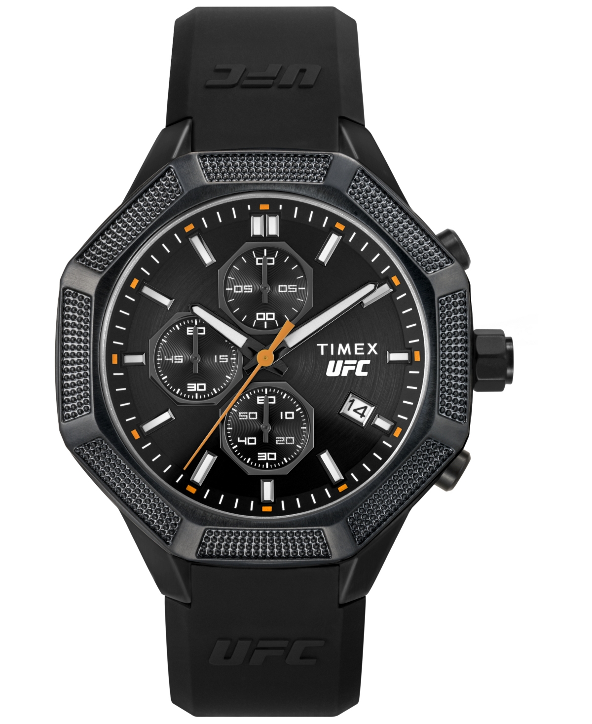 Ufc Men's King Analog Black Silicone Watch, 45mm - Black