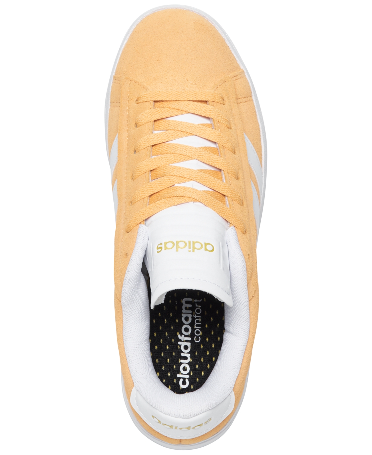 Shop Adidas Originals Women's Grand Court Alpha Cloudfoam Lifestyle Comfort Casual Sneakers From Finish Line In Hazy Orange,white,gold