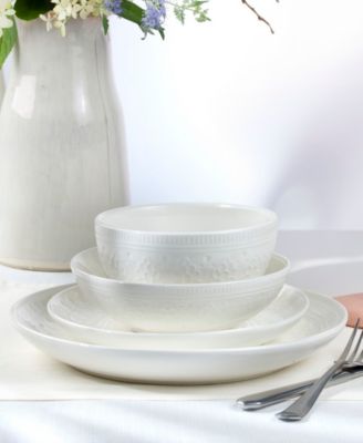 Fez 16 Pc. Double Bowl Dinnerware Set, Service for 4