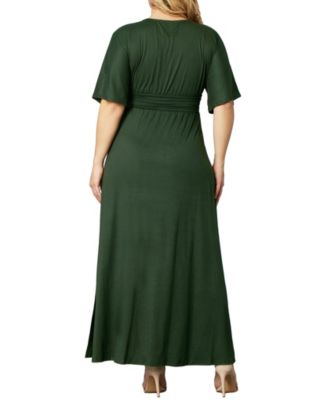 Women's Plus Size Vienna Kimono Sleeve Long Maxi Dress