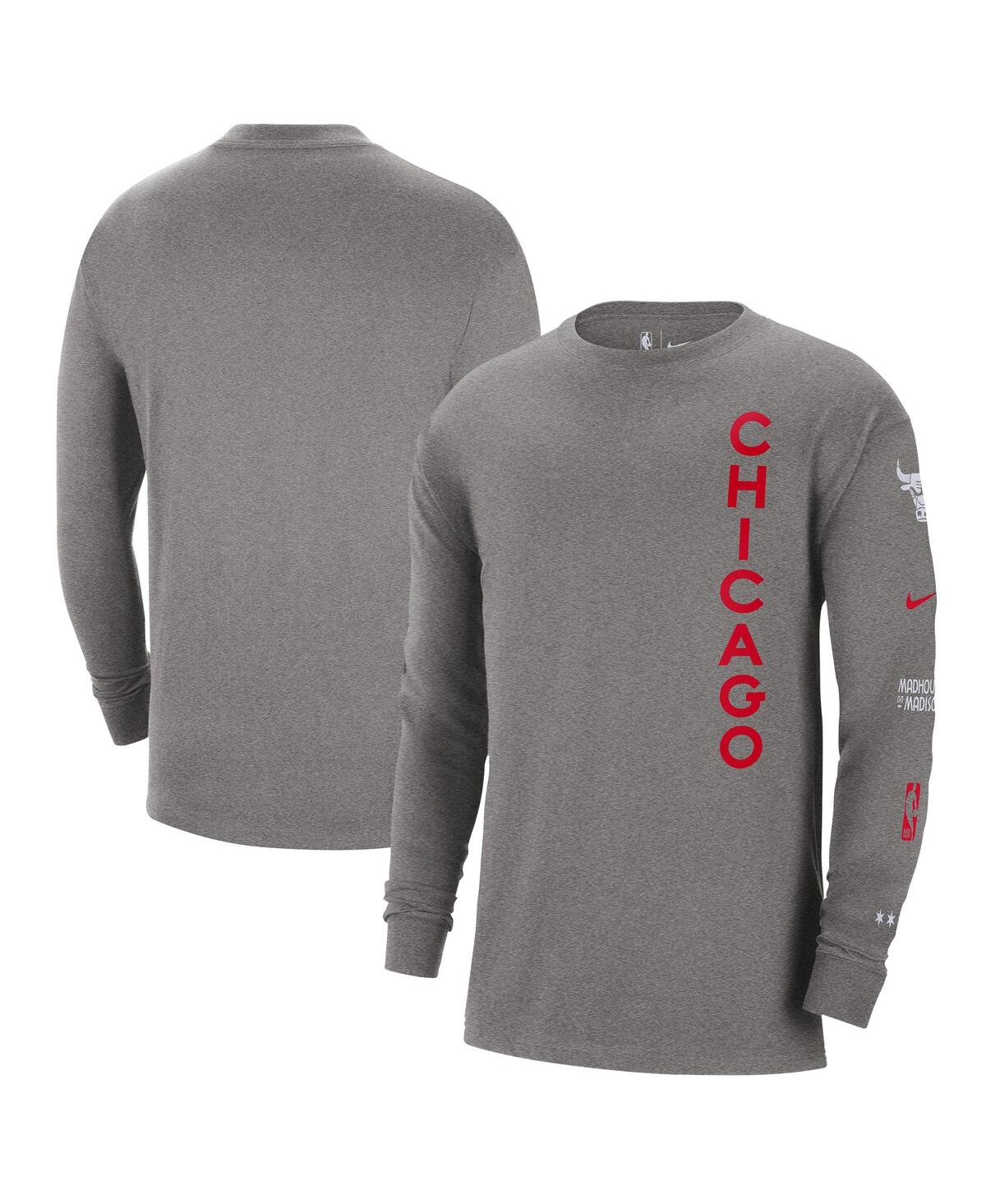 Shop Nike Men's  Charcoal Chicago Bulls 2023/24 City Edition Max90 Expressive Long Sleeve T-shirt