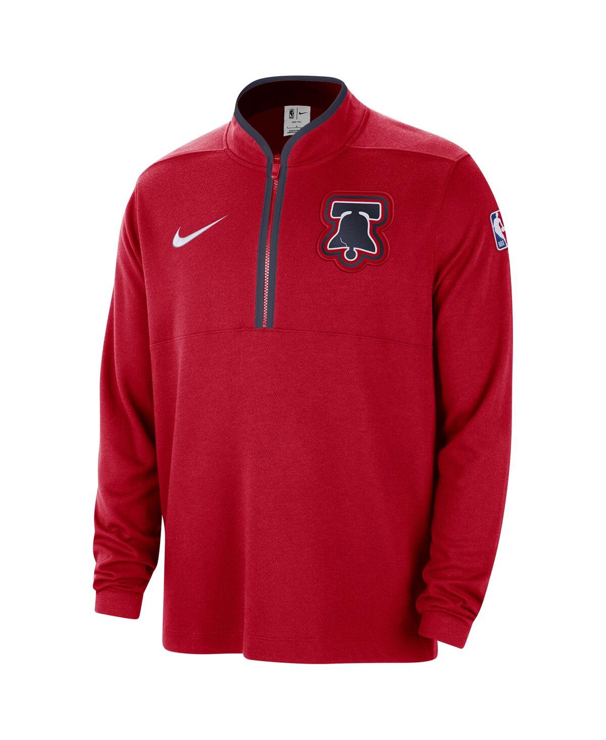 Shop Nike Men's  Red Philadelphia 76ers 2023/24 City Edition Authentic Coaches Half-zip Jacket
