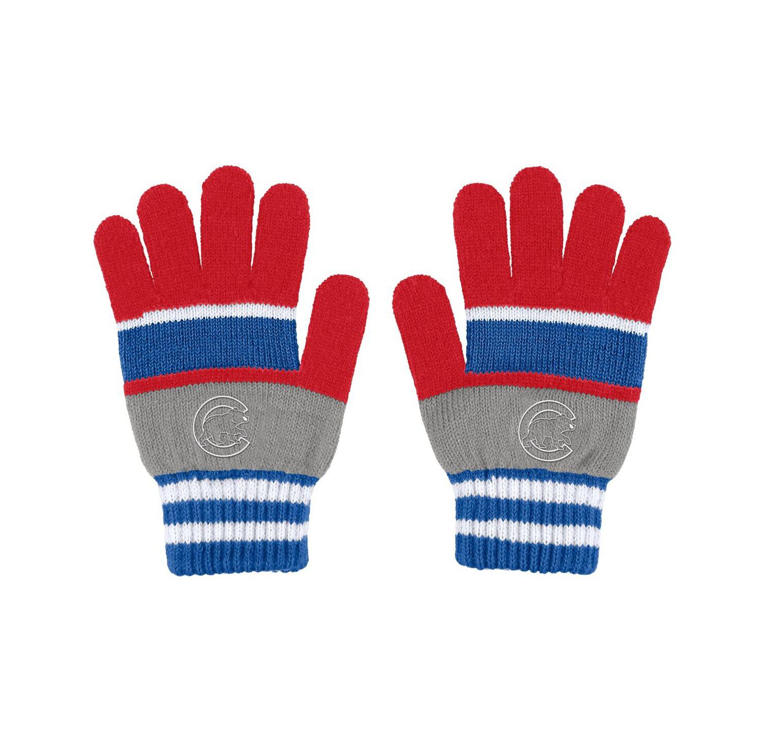 Women's Chicago Cubs Stripe Glove and Scarf Set