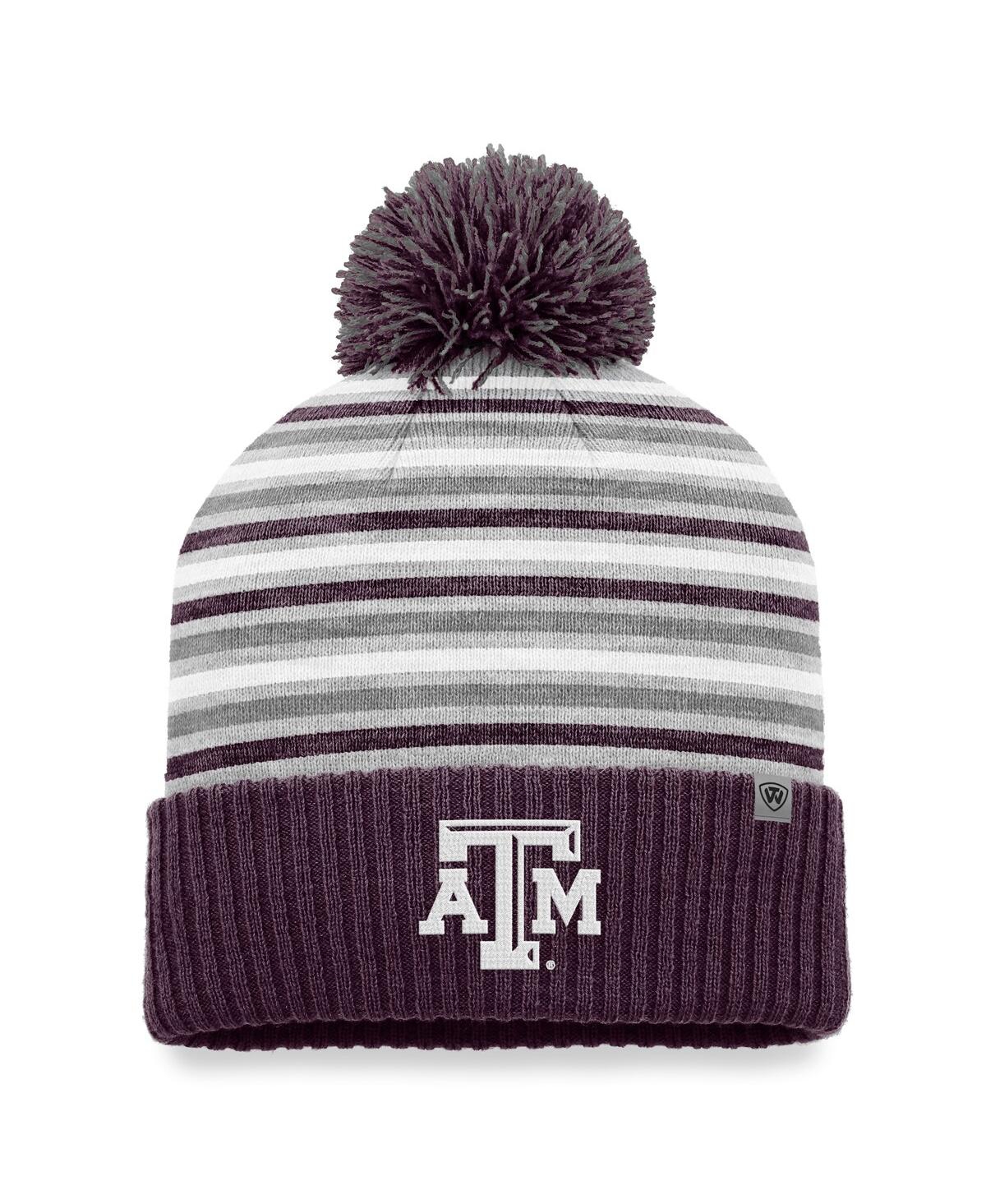 Shop Top Of The World Men's  Maroon Texas A&m Aggies Dash Cuffed Knit Hat With Pom