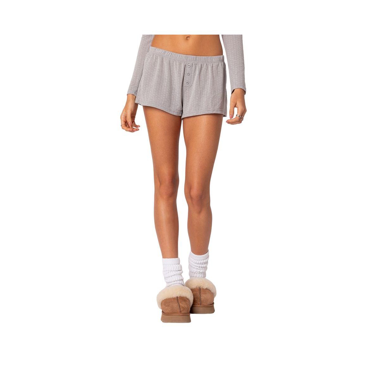 Women's Homey pointelle shorts - Gray