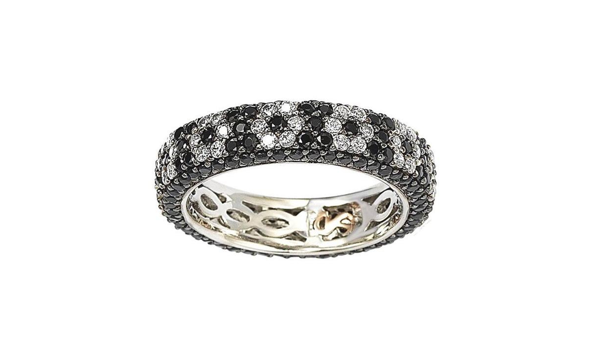 Suzy Levian New York Suzy Levian Sterling Silver Cubic Zirconia Eternity Band Ring