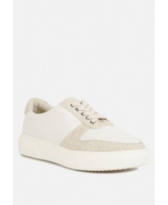 KJAER Womens Dual Tone Leather Sneakers