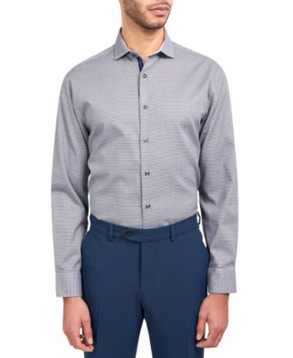 MICHELSONS OF LONDON - Men's Regular-Fit Dobby Gingham Dress Shirt
