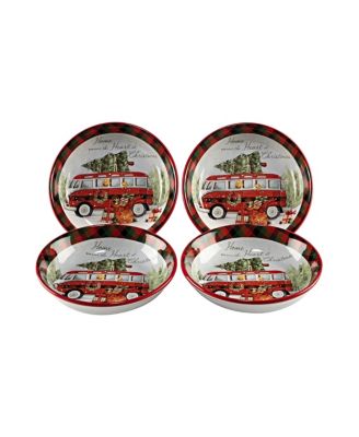 Certified International - Home for Christmas 4-Pc. Soup/Pasta Bowl